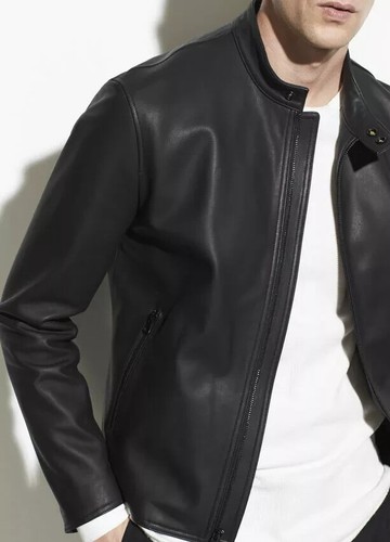 Men black leather - leather, jacket