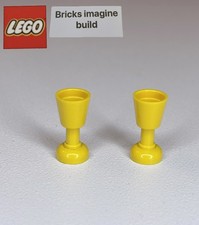 2 x LEGO Vintage 2343 Yellow Goblet for Minifigure, Utensil - With Step - 7E