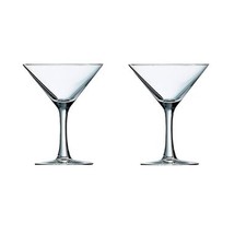 Set Of 2 Luminarc Seattle Martini Glass Clear Cocktail Drinking Glass 225ml 23cl