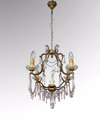 Gilt bronze arm chandelier - 4,