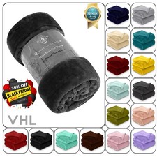 Luxury Faux Fur Mink Throw Warm & Super Soft Plain Large Bed Blanket Sofa Settee