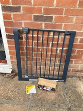 Safety 1st Grey Metal Pressure Fit Stair Baby Dog Opening Gate 73 - 80 cm wide