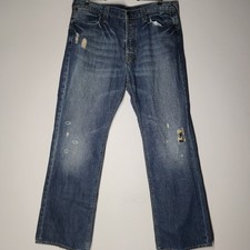 Ed Hardy By Christian Audigier Baggy Y2K Denim Jeans Mens 38 Straight Leg