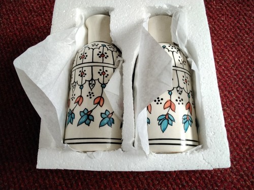 Indian pottery floral x 2 - indian, pottery'