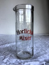 Old Thick Walled HORLICKS Glass Mixer Jar with Graduations.