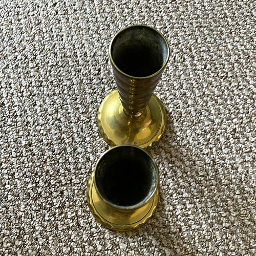 Pair brass candlesticks - of,