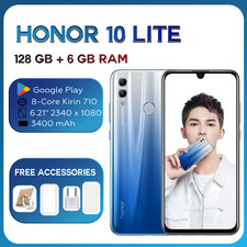 Huawei Honor 10 Lite 128GB + 6GB RAM DUAL SIM Unlocked Smart Phone Sapphire Blue