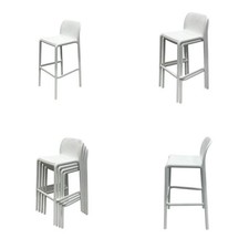 White stacking bar stool - white,