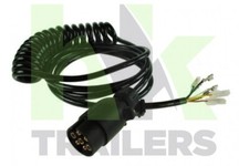 7 Pin Trailer Light Lead, Fits Ifor Williams, Coiled Cable Suzi, Spade, Maypole