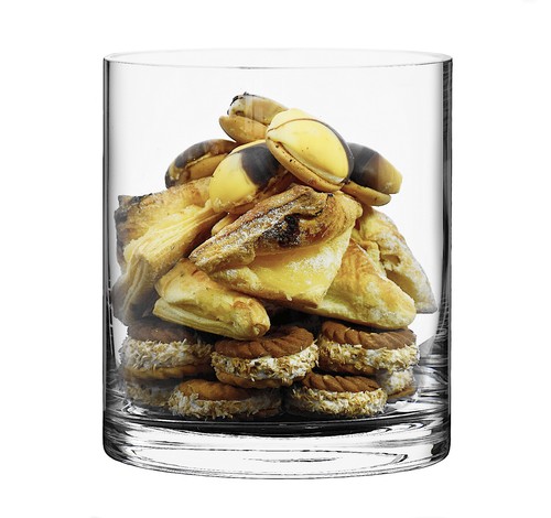 Clear glass cylinder bowl - x,