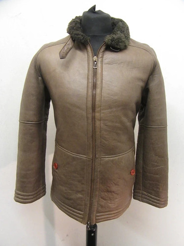 Vintage sheepskin biker - , jacket