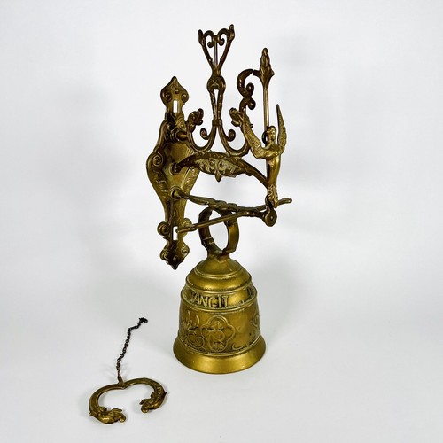 Vintage hanging brass bell - brass,