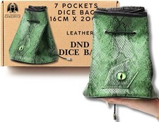Green Dragon Eye Dice Bag Flat