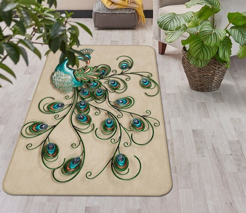 Green peacock art - green, na12402