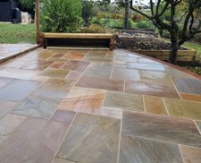 Universal Paving Buff Indian Sandstone Hand cut Mix Size Outdoor Slab 22mm