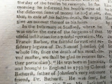 Francis Barber  SLAVE  JAMAICA Samuel Johnson  HEIR  X1 abstract page  from 1801