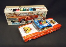 Swallow Toys AHI Friction ANIMAL CIRCUS CAR WITH SQUEAK Tin Toy Car F/S FEDEX
