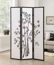 3 Panel Black Oriental Shoji