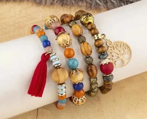 Tree life bracelets stack - tree, of