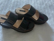 Black Patent Wedge Platform