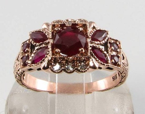 9ct rose gold - gold, ruby