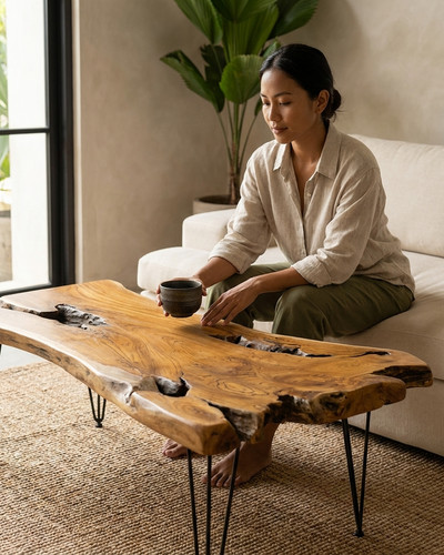 Coffee table teak - , wood