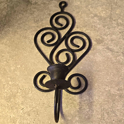 Vintage black wroughtiron - wroughtiron, wall