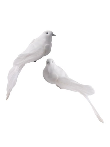 White foam doves artificial - doves,