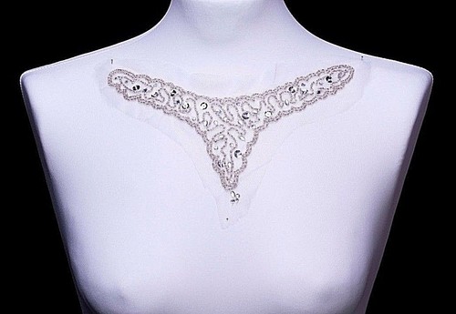 Silver beaded sequined - sequined, net