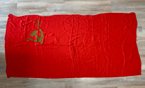 Vintage soviet era satin flag - satin,