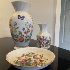 AYNSLEY 2VASES & TRAY Cottage
