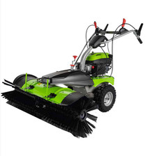 Zipper Brush Sweeper Petrol KM1000 3.6kw 1m wide Brush + collection box & Plough
