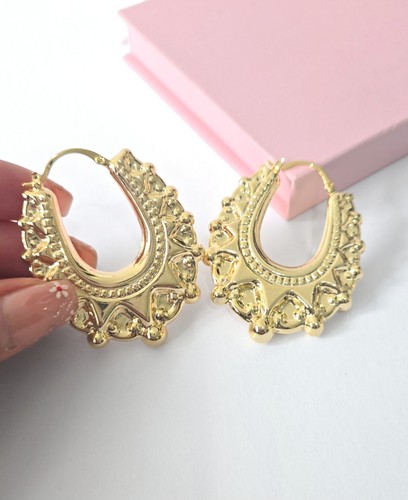 Gold gypsy style creole - style, hoops