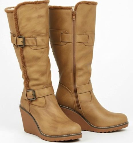 Ladies knee high boots fur - ladies,