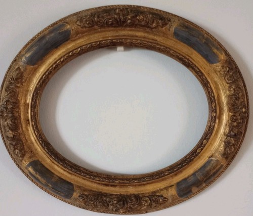 Antique frame oval gold - gold, black