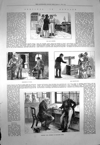 Old antique print - print, 1873