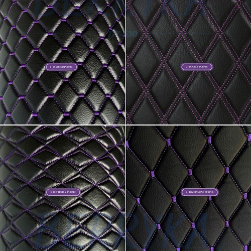 Purple vinyl grain quilted - purple,