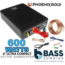 Phoenix Gold 600 Watts 8″ Slim Active Car Underseat Subwoofer & Amp Kit For BMW