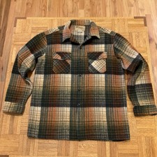 Vintage Chippewa Woolens Men’s Wool Shirt Jacket L Tall Traverse City, Michigan