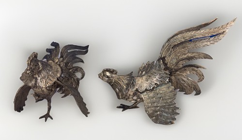 Vintage pair metal silver - metal,