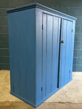 Antique Victorian Large Pine Painted Brass Kitchen Pantry Larder Estate Cupboard