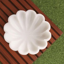 HandCrafted Marble Decorative Bowl | White Ruffle Scalloped Fluted Key/Fruit ...