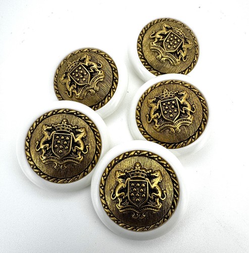 30mm white nylon gold - white, crest