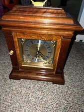 Dunhaven Westminster Chime Mantel Clock – Vintage Wood Case, Brass Dial