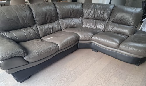 Dfs leather corner sofa - leather,