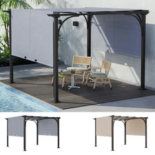 3 x 3(m) Garden Pergola Outdoor Sliding Pergola Gazebo w/ Adjustable Canopy