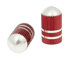 Valve Caps Set Bullet red for