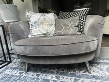 Grey Patterned Back Love Chair