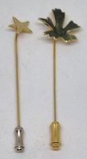 2 Gold Tone Vintage Hat Pins