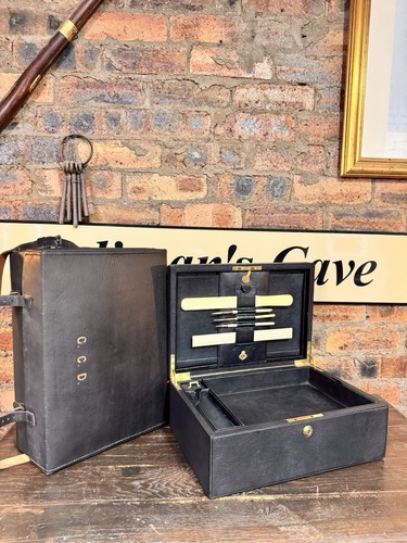 Antique leather writing - , slope
